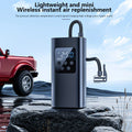 Portable Air Compressor with Digital Display — Mini Wireless Tire Inflator with Rechargeable Battery & LED Light | Perfect for Cars, Motorcycles & Bicycles