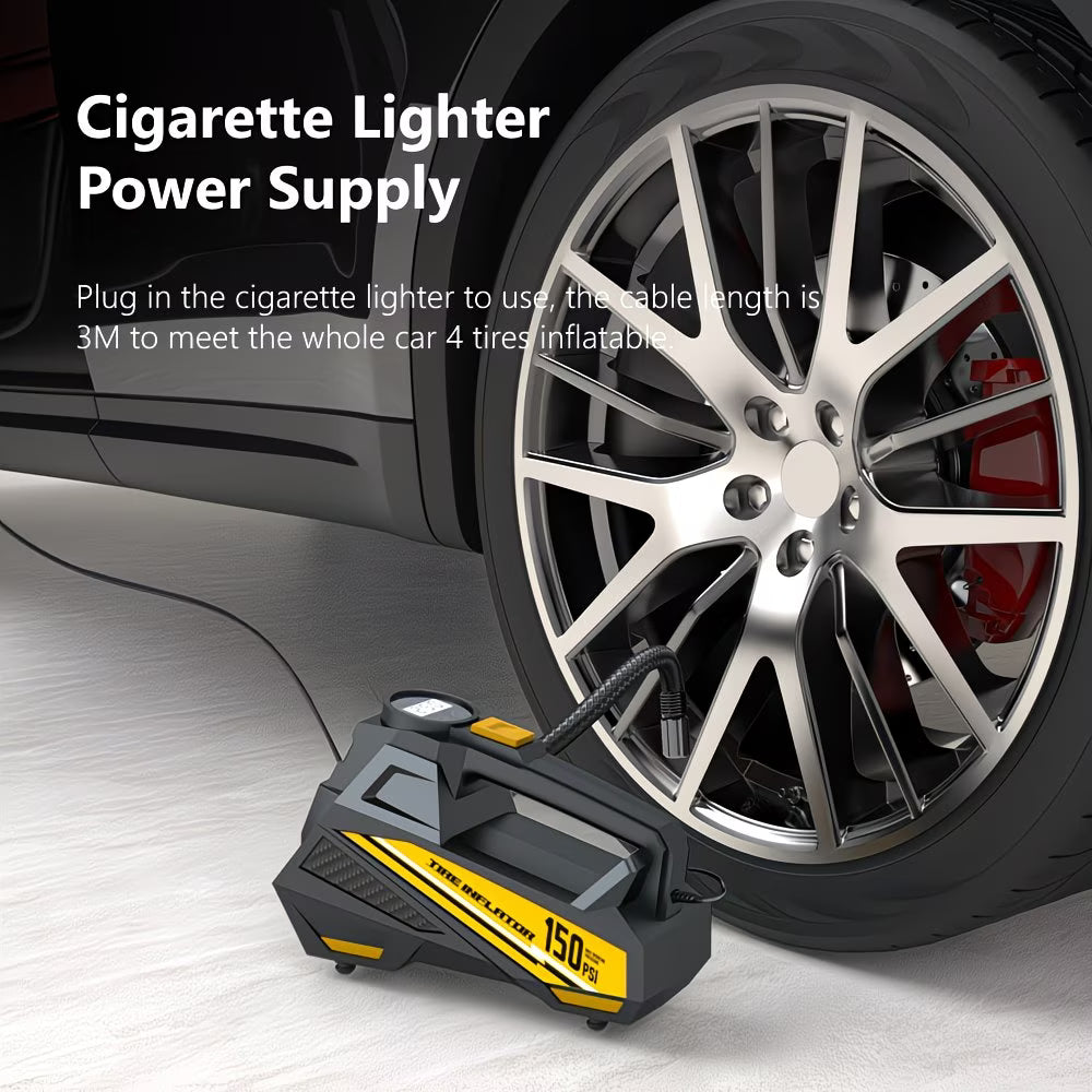 Carsun Digital Tire Inflator — Portable Car Air Compressor Pump with LED Light | DC 12V | For Cars, Motorcycles & Bicycles