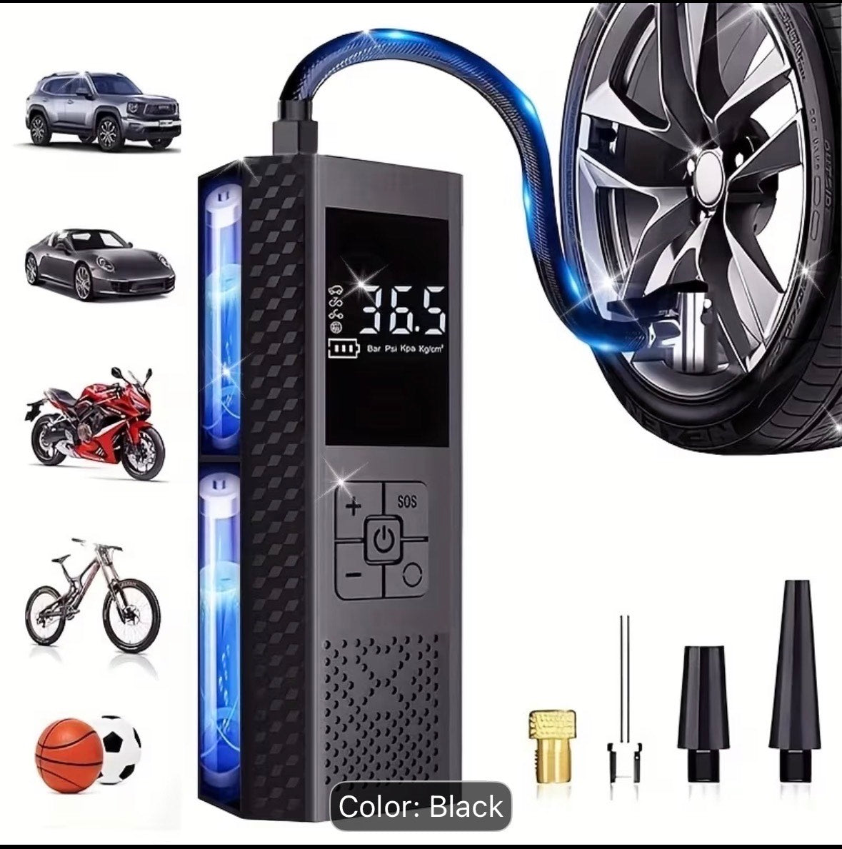 150PSI Portable Air Compressor - Black