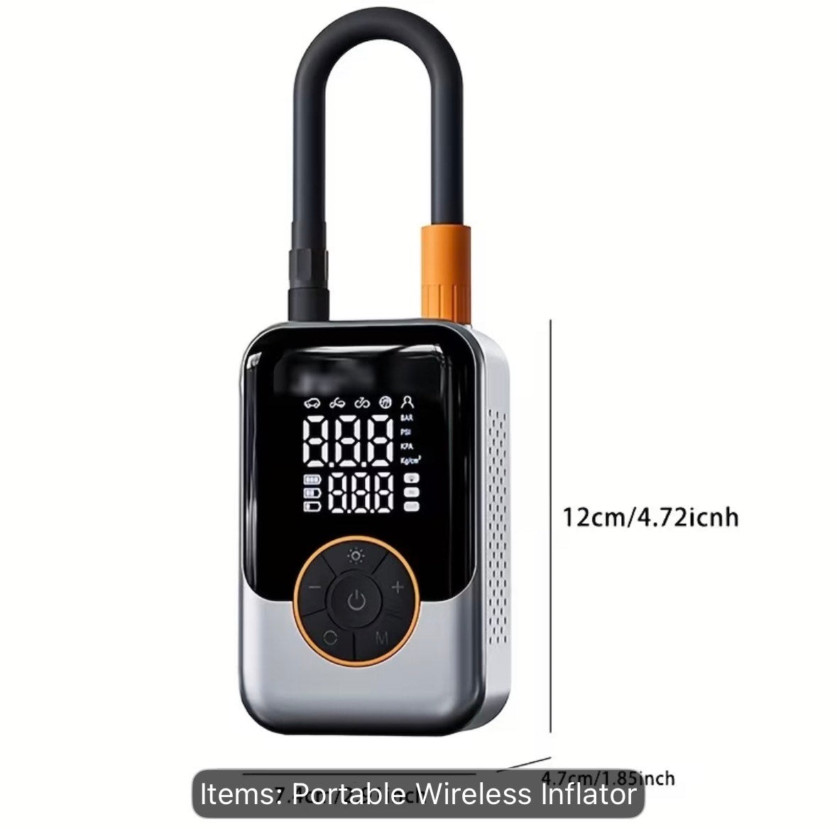 Portable Wireless Inflator on display stand