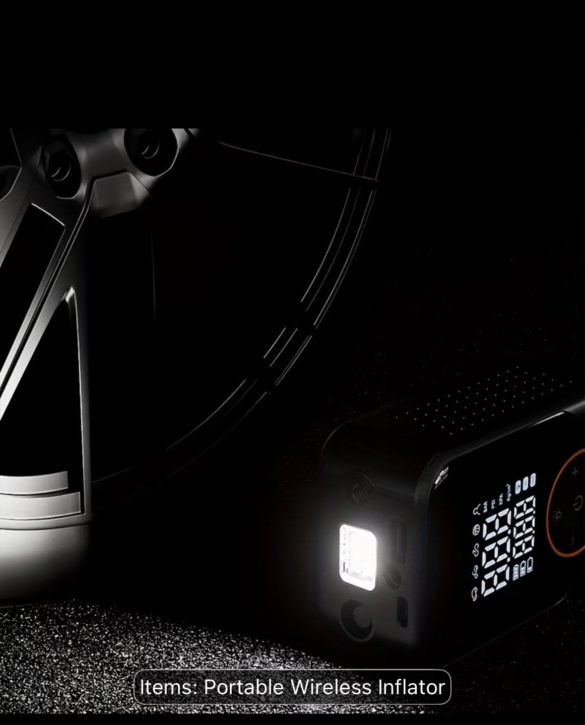 Portable Wireless Inflator close-up