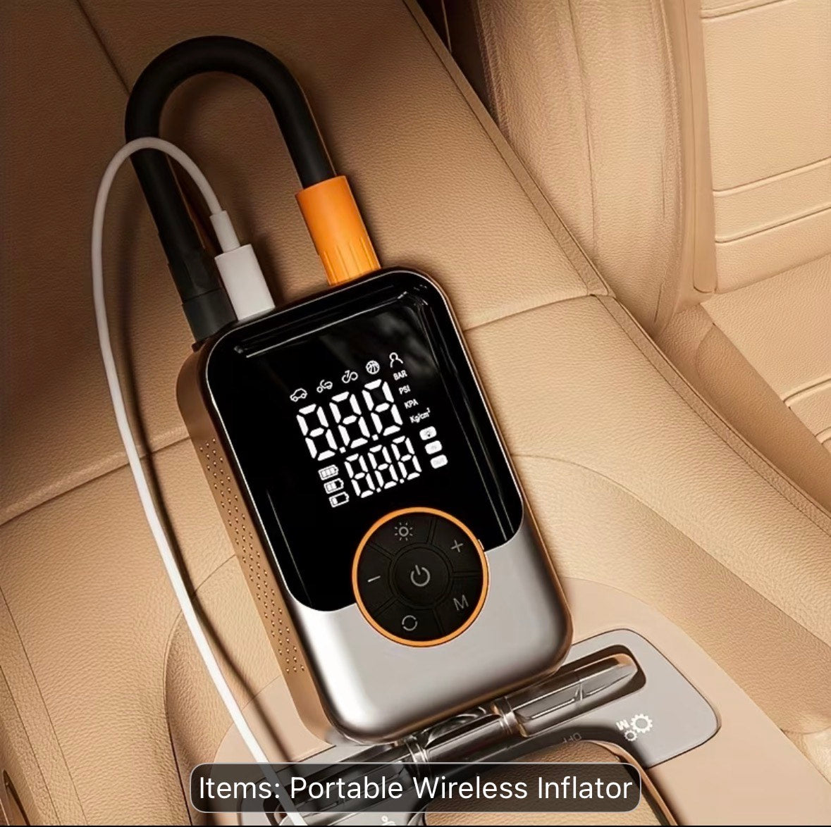 Portable Wireless Inflator in use