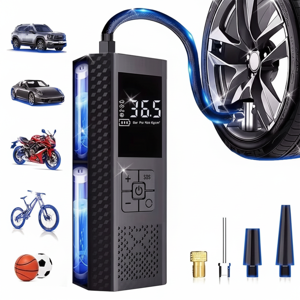 Pro 150 Smart Tire Inflator with motorcycle tire